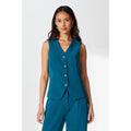 Teal - Front - Principles Womens-Ladies Button-Down Waistcoat