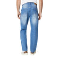 Blue - Back - Maine Mens Stone Wash Relaxed Fit Jeans