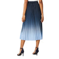 Blue - Back - Principles Womens-Ladies Ombre Pleated Midi Skirt