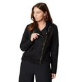 Black - Front - Principles Womens-Ladies Suedette Bonded Biker Jacket