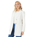 Cream - Front - Principles Womens-Ladies Linen Single-Breasted Oversized Blazer