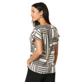 White-Black - Back - Principles Womens-Ladies Geometric Short-Sleeved Top