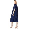 Navy - Back - Principles Womens-Ladies Graduated Pleat Short-Sleeved Midi Dress