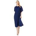 Navy - Front - Principles Womens-Ladies Graduated Pleat Short-Sleeved Midi Dress