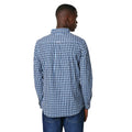 Blue - Back - Maine Mens Grid Checked Long-Sleeved Shirt