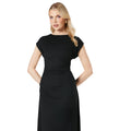 Black - Back - Principles Womens-Ladies Textured Jersey Ruched Midi Dress