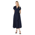 Navy - Front - Principles Womens-Ladies Ponte Waist Tie Midi Dress