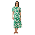 Green - Front - Principles Womens-Ladies Abstract Linen Blend Puff Sleeve Midi Dress