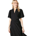 Black - Side - Principles Womens-Ladies Textured Woven Midi Dress