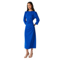 Blue - Front - Principles Womens-Ladies Textured Jersey Front Seam Detail Midi Dress