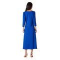 Blue - Back - Principles Womens-Ladies Textured Jersey Front Seam Detail Midi Dress