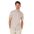 Beige - Front - Maine Mens Sail Checked Short-Sleeved Shirt