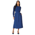 Navy - Front - Principles Womens-Ladies Contrast Detail Crepe Midi Dress