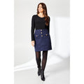 Navy - Front - Principles Womens-Ladies Button Detail Mini Skirt