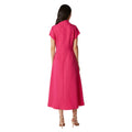 Pink - Back - Debenhams Womens-Ladies Occasion Fitted And Flared Midi Dress