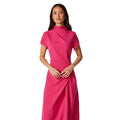 Pink - Side - Debenhams Womens-Ladies Occasion Fitted And Flared Midi Dress