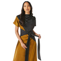 Black - Side - Principles Womens-Ladies Contrast Tie Belt Midi Dress