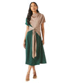 Green - Front - Principles Womens-Ladies Contrast Tie Belt Midi Dress