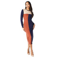 Navy - Front - Principles Womens-Ladies Colour Block Knitted Midi Dress