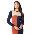 Navy - Side - Principles Womens-Ladies Colour Block Knitted Midi Dress