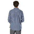 Navy - Back - Maine Mens Mono Check Long-Sleeved Shirt