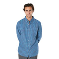 Blue - Front - Maine Mens Berg Check Long-Sleeved Shirt