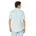 Green - Back - Maine Mens Stripe Oxford Short-Sleeved Shirt