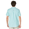 Green - Back - Maine Mens Oxford Multi Stripe Short-Sleeved Shirt