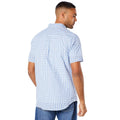 Light Blue - Back - Maine Mens Sail Checked Short-Sleeved Shirt