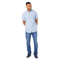 Light Blue - Side - Maine Mens Sail Checked Short-Sleeved Shirt