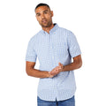 Light Blue - Front - Maine Mens Sail Checked Short-Sleeved Shirt