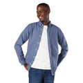 Mid Blue - Front - Maine Mens Brushed Long-Sleeved Shirt