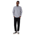 Grey - Front - Maine Mens Mini Grid Check Long-Sleeved Shirt