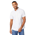 White - Side - Maine Mens Herringbone Short-Sleeved Shirt