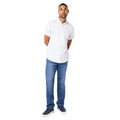 White - Front - Maine Mens Herringbone Short-Sleeved Shirt