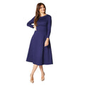 Navy - Front - Principles Womens-Ladies Ponte Shawl Collar Midi Dress