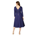 Navy - Back - Principles Womens-Ladies Ponte Shawl Collar Midi Dress