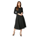 Black - Front - Principles Womens-Ladies Ponte Shawl Collar Midi Dress