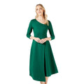 Green - Side - Principles Womens-Ladies Ponte Asymmetric Hem Midi Dress