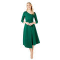 Green - Front - Principles Womens-Ladies Ponte Asymmetric Hem Midi Dress