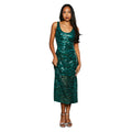 Green - Front - Principles Womens-Ladies Sequin Scoop Neck Midi Dress