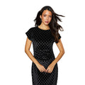 Black - Side - Principles Womens-Ladies Glitter Velvet Ruched Waist Midi Dress