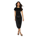 Black - Front - Principles Womens-Ladies Glitter Velvet Ruched Waist Midi Dress