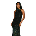 Green - Side - Principles Womens-Ladies Ombre Sequin Halter Neck Midi Dress