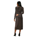 Bronze - Back - Principles Womens-Ladies Glitter Jersey Wrap Dress