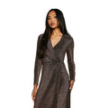 Bronze - Side - Principles Womens-Ladies Glitter Jersey Wrap Dress