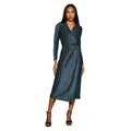 Green - Front - Principles Womens-Ladies Glitter Jersey Wrap Dress