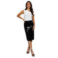 Black - Side - Principles Womens-Ladies Sequin Midi Skirt