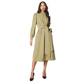 Olive - Front - Principles Womens-Ladies Valerie Keyhole Midi Dress