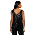 Black - Back - Principles Womens-Ladies Sequins V Neck Top